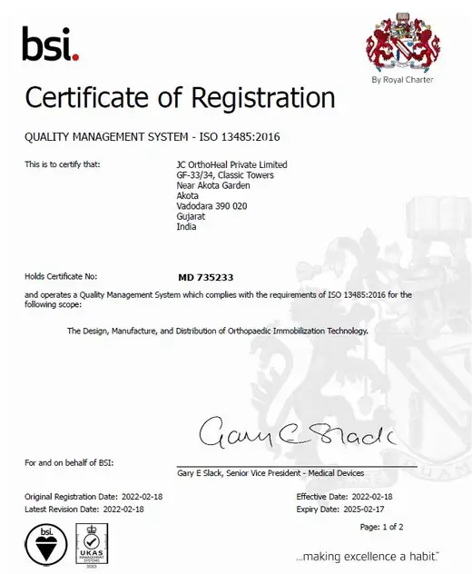 ISO 13485:2016 certificate