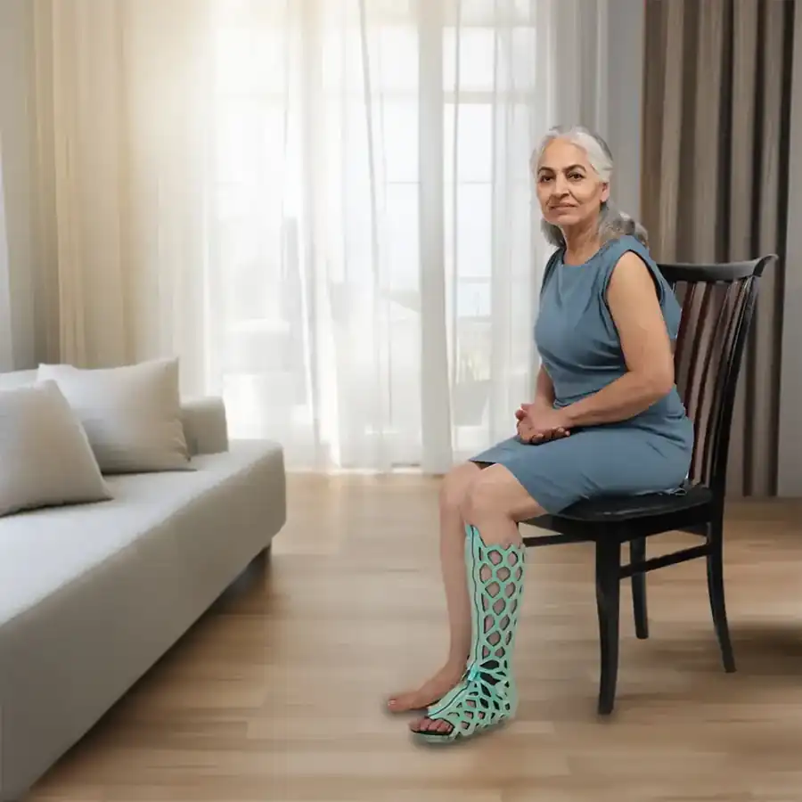 Short Leg Immobilizer in use