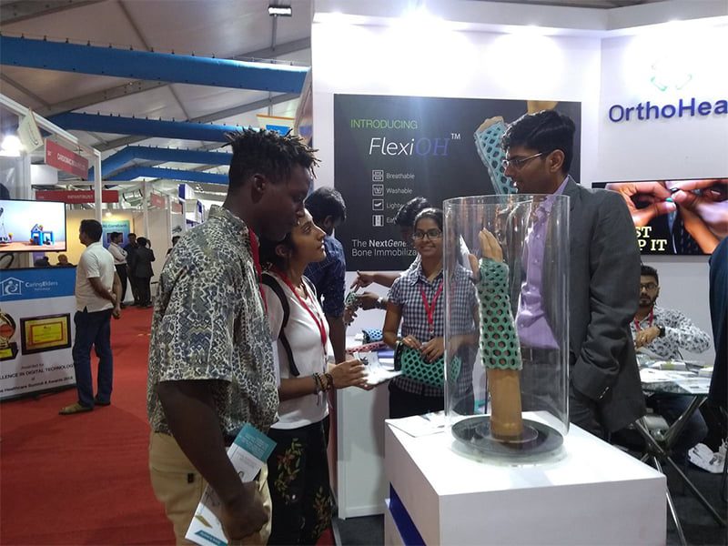 OrthoHeal at Medicall Chennai 2018 showcasing products FlexiOH™ and RizyCure™